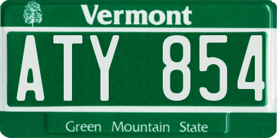 VT license plate ATY854