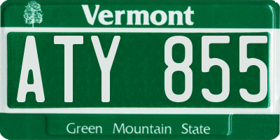 VT license plate ATY855