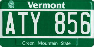VT license plate ATY856