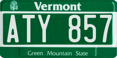 VT license plate ATY857
