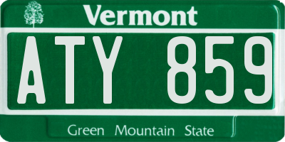 VT license plate ATY859