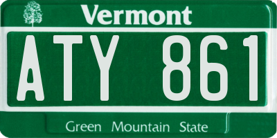 VT license plate ATY861