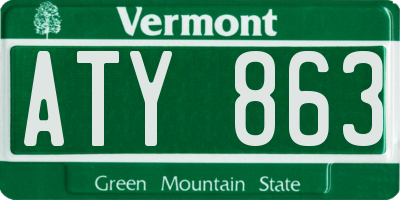 VT license plate ATY863