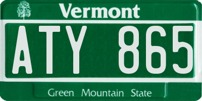 VT license plate ATY865