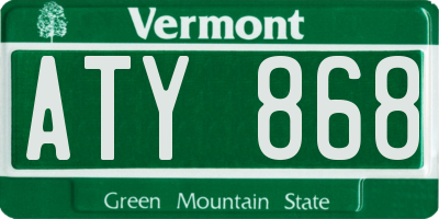 VT license plate ATY868