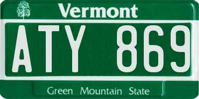 VT license plate ATY869