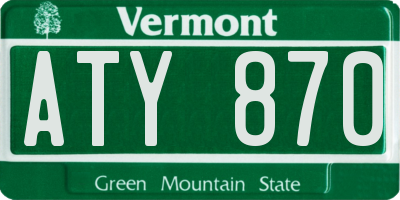 VT license plate ATY870