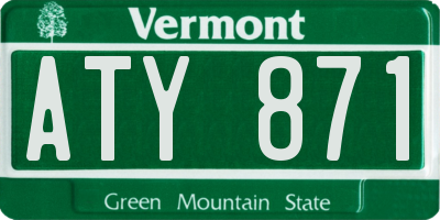 VT license plate ATY871