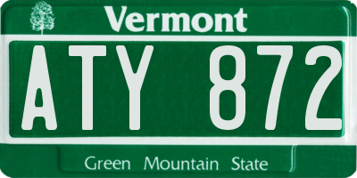 VT license plate ATY872