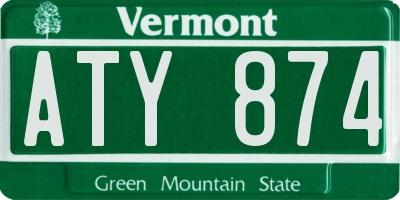 VT license plate ATY874