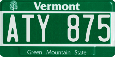 VT license plate ATY875