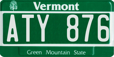 VT license plate ATY876