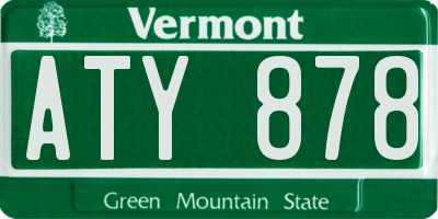 VT license plate ATY878