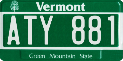 VT license plate ATY881