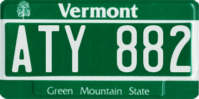 VT license plate ATY882