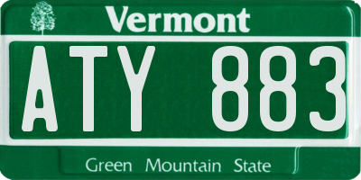 VT license plate ATY883
