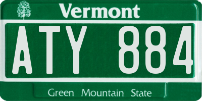 VT license plate ATY884