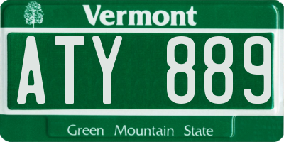 VT license plate ATY889