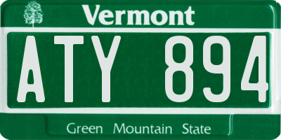 VT license plate ATY894