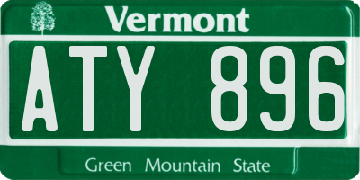 VT license plate ATY896