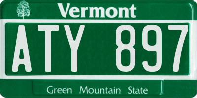 VT license plate ATY897