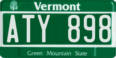 VT license plate ATY898