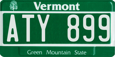 VT license plate ATY899
