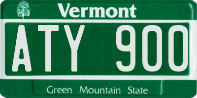 VT license plate ATY900