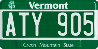 VT license plate ATY905
