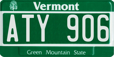 VT license plate ATY906