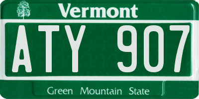 VT license plate ATY907
