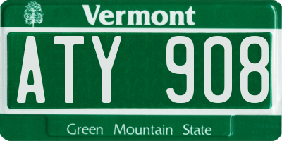 VT license plate ATY908