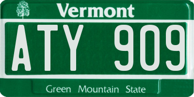 VT license plate ATY909