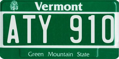 VT license plate ATY910
