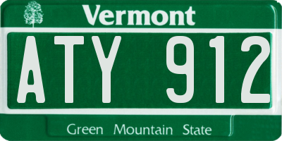 VT license plate ATY912