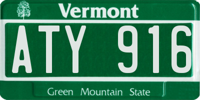 VT license plate ATY916