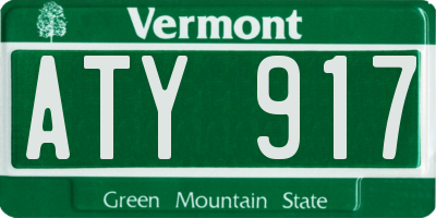 VT license plate ATY917