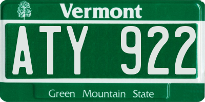 VT license plate ATY922