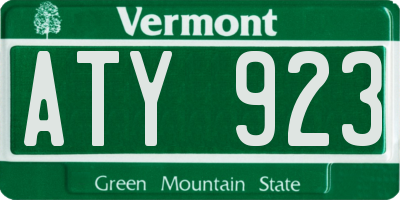 VT license plate ATY923