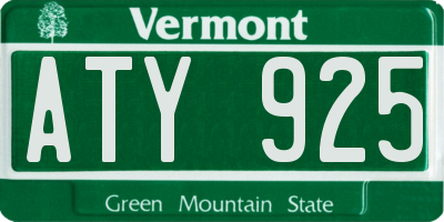 VT license plate ATY925