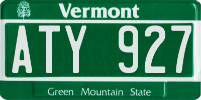 VT license plate ATY927