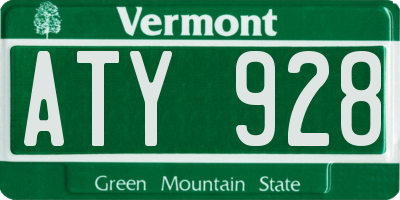 VT license plate ATY928
