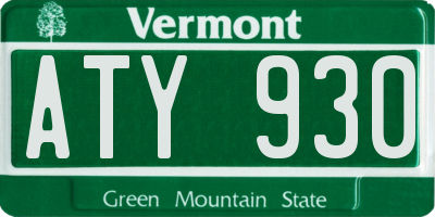 VT license plate ATY930