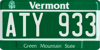 VT license plate ATY933