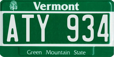 VT license plate ATY934
