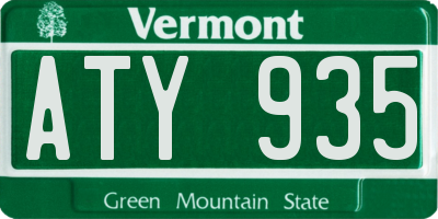 VT license plate ATY935