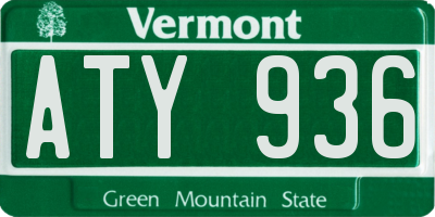 VT license plate ATY936