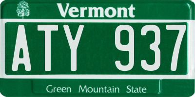 VT license plate ATY937