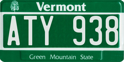 VT license plate ATY938