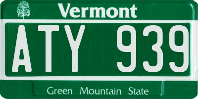 VT license plate ATY939